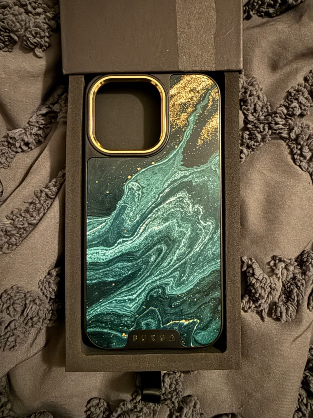 BURGA Elite iPhone 13 Pro Various Marble Pattern Phone Case with Gold Trim